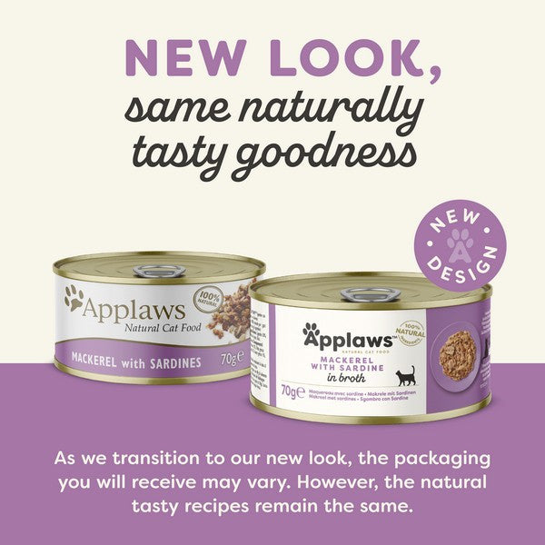 Applaws Cat Food Mackerel With Sardine in Broth 70g