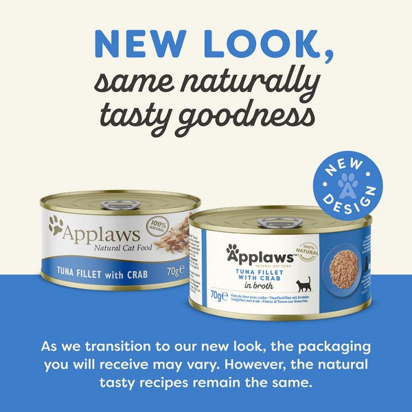 Applaws Cat Food Tuna Fillet with Crab in Broth 70g