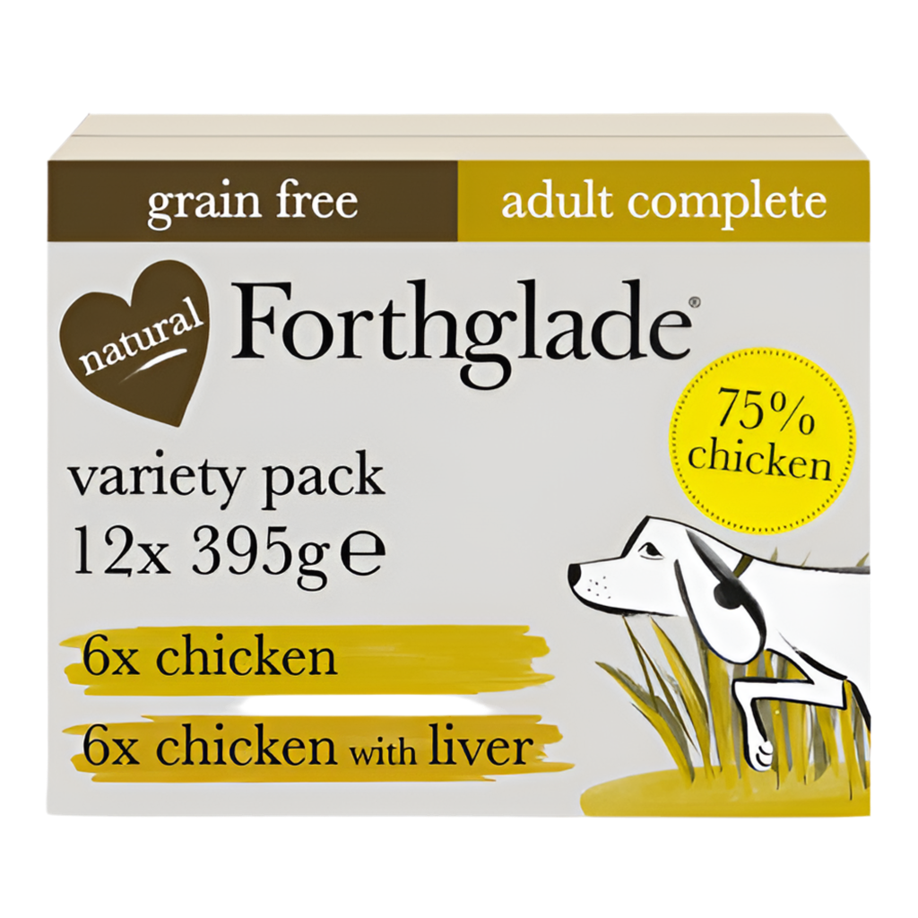 Forthglade Complete Grain Free Multi Case Chicken & Chicken with Liver 12x395g