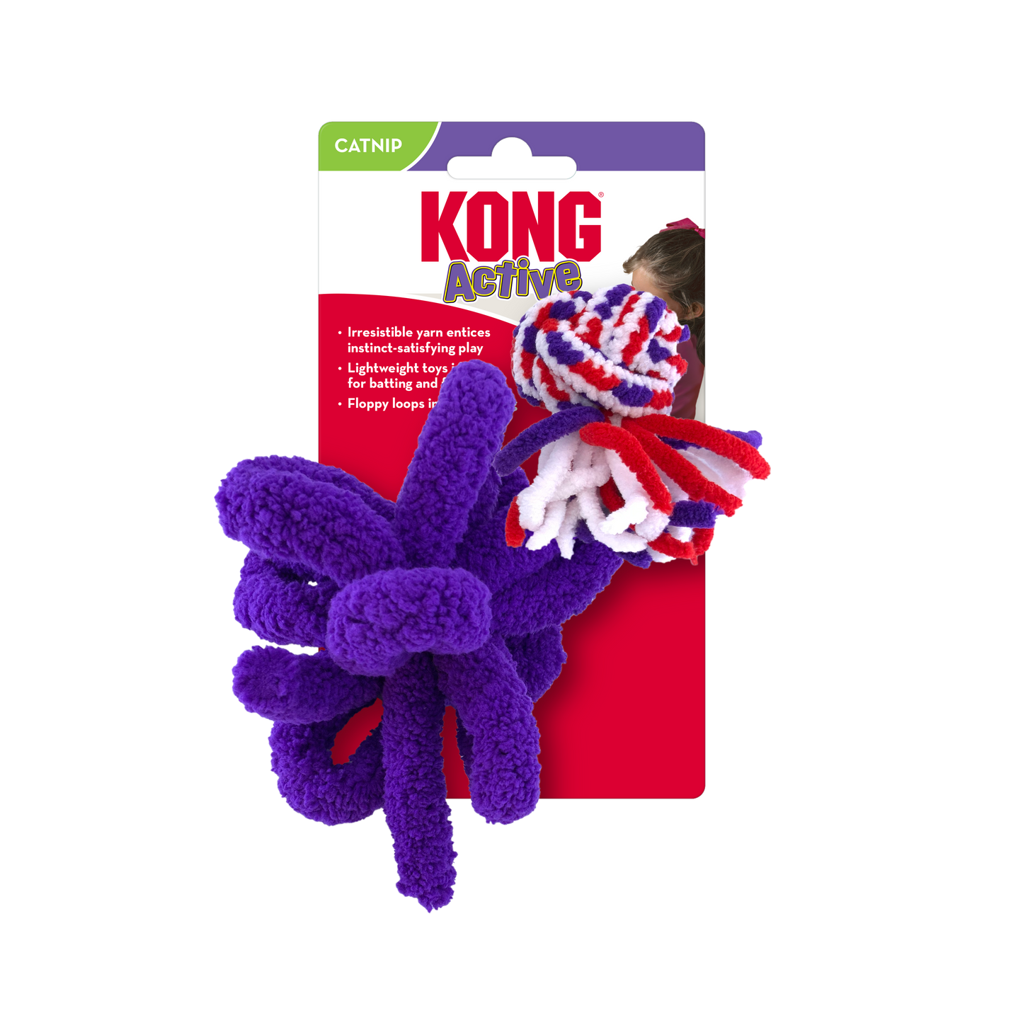 KONG Cat Active Rope Red & Purple