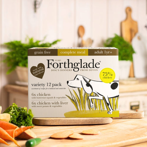 Forthglade Complete Grain Free Multi Case Chicken & Chicken with Liver 12x395g