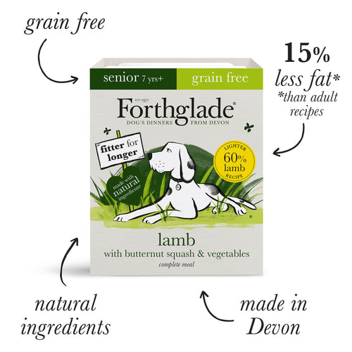 Forthglade Grain Free Lamb, Butternut Squash & Vegetables Complete Senior Wet Dog Food 395g