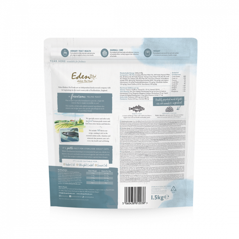 Eden White Fish with Herring Caviar Feline Feast 1.5kg