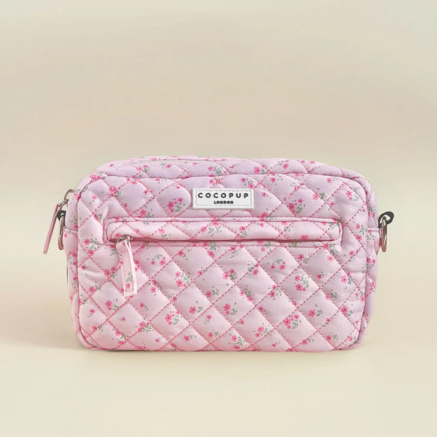 Dog Walking Bag - Quilted Ditsy Floral Pink