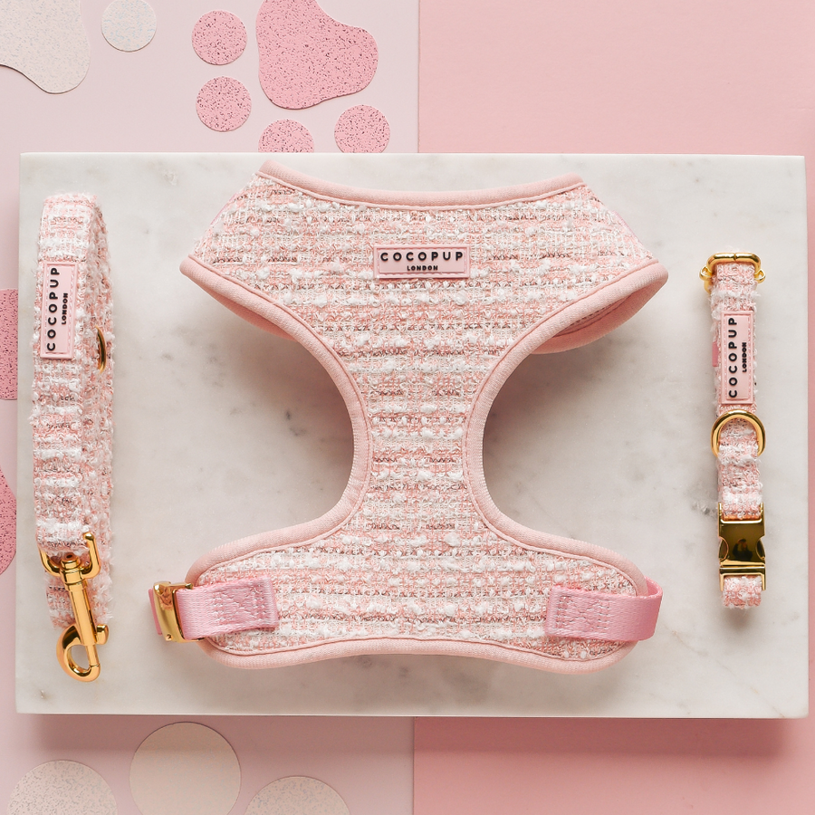 Pink Textured Tweed Collar