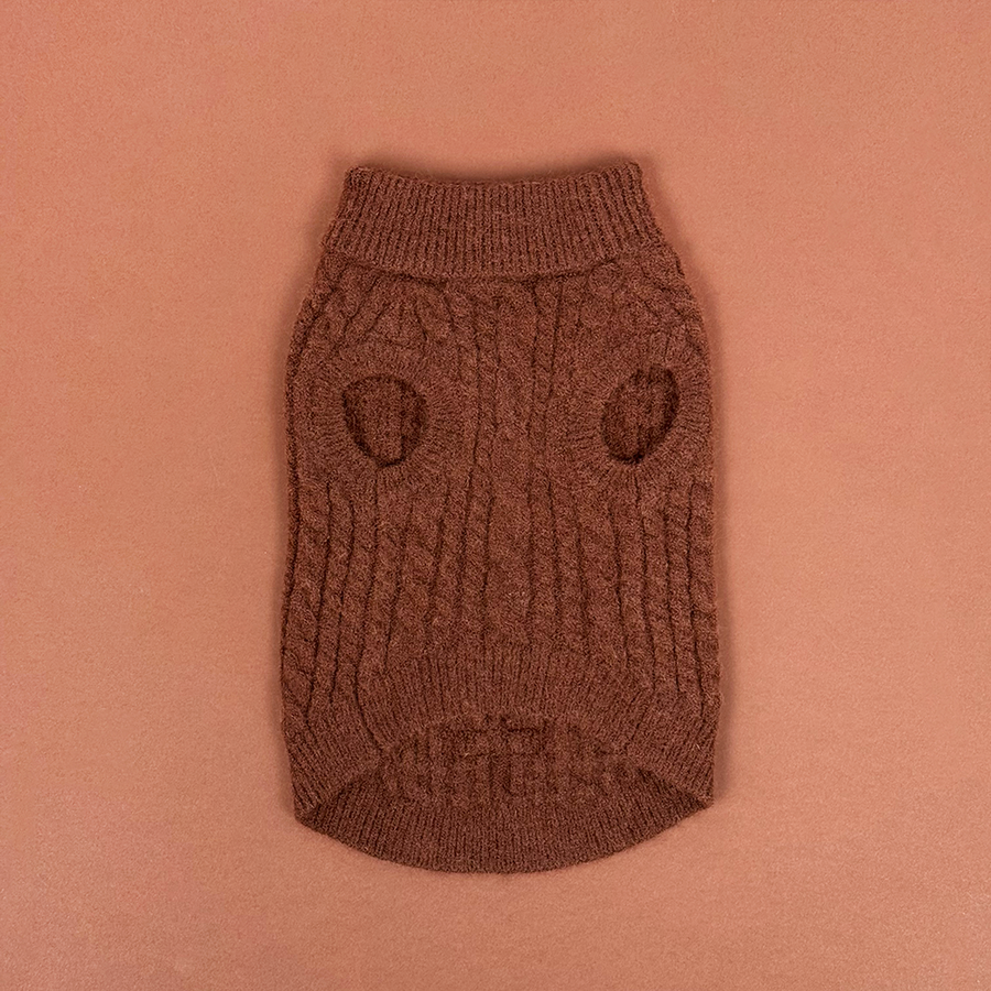 Cocopup Cable Knit Jumper Hot Coco