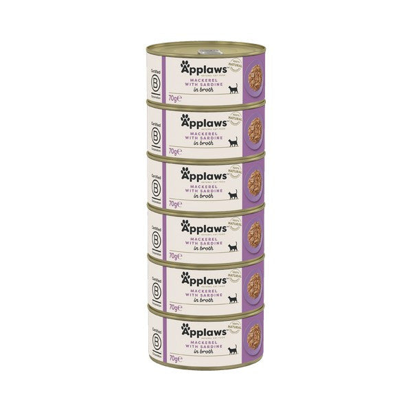 Applaws Cat Food Mackerel With Sardine in Broth 70g