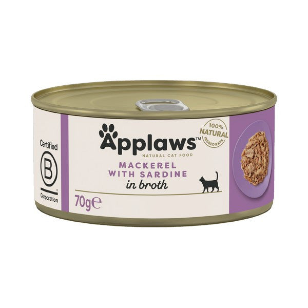 Applaws Cat Food Mackerel With Sardine in Broth 70g