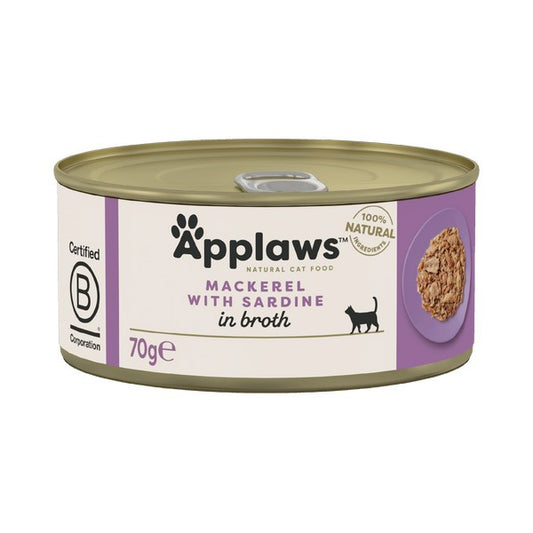 Applaws Cat Food Mackerel With Sardine in Broth 70g