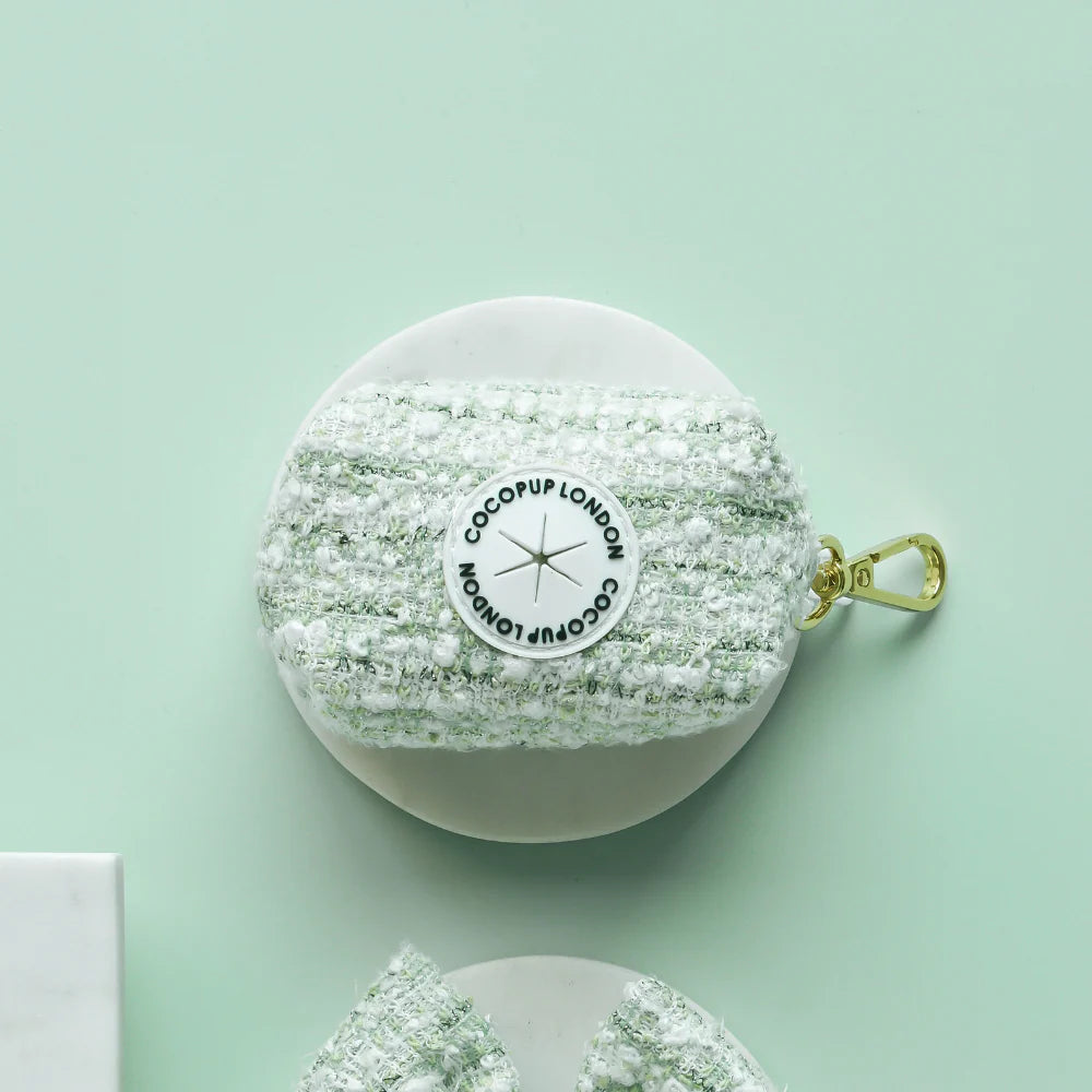 Matcha Textured Tweed Poop Bag Holder