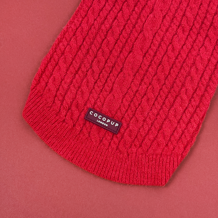 Cocopup Cable Knit Jumper Mulled Wine