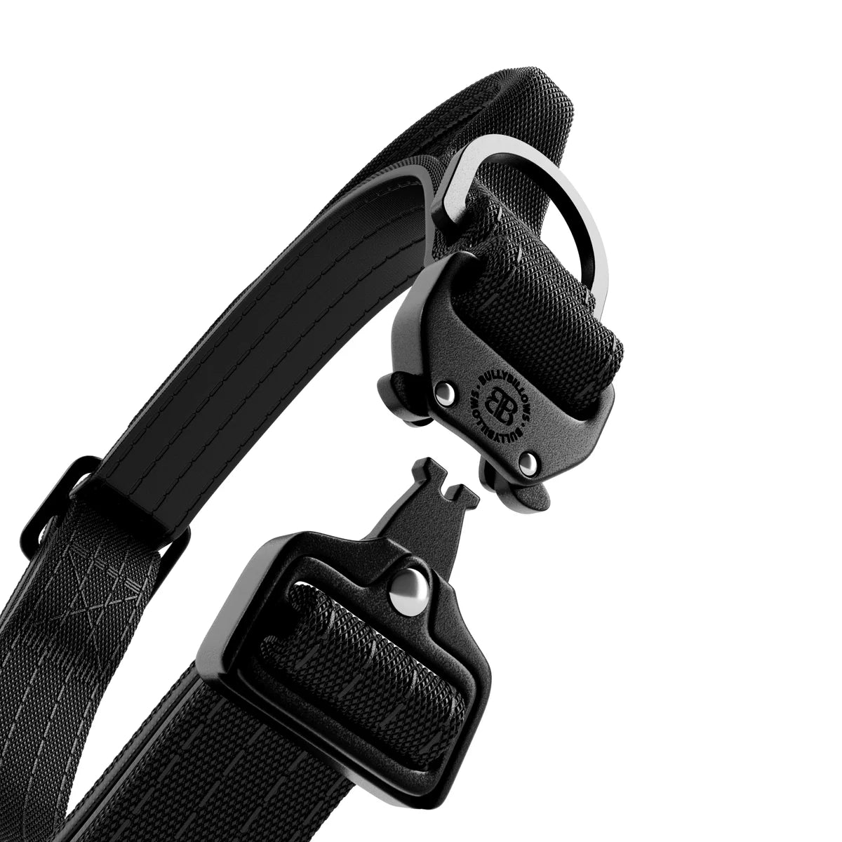 2.5cm Lighter Combat® Collar | Handle & Rated Clip - Black x Black