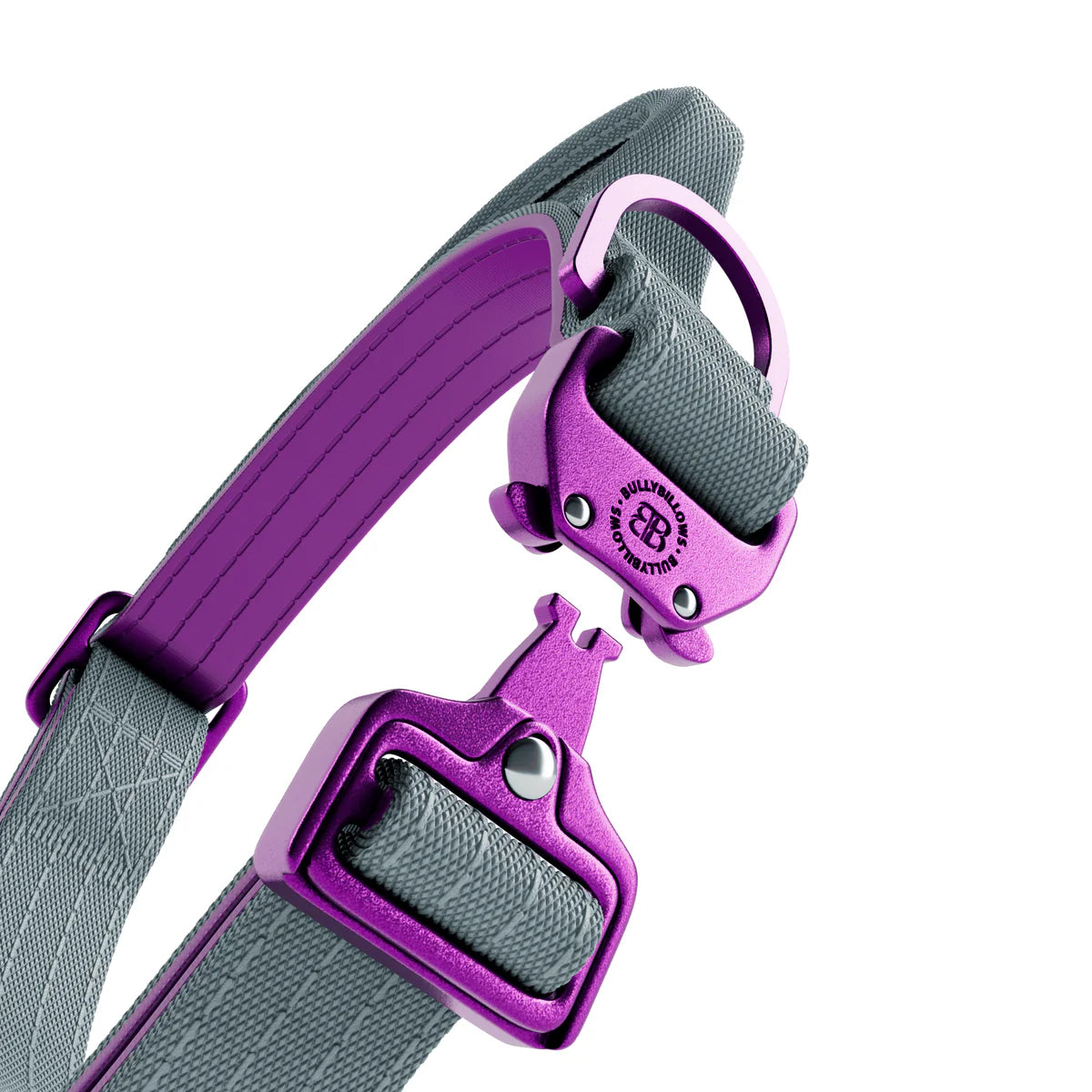 2.5cm Lighter Combat® Collar | Handle & Rated Clip - Purple x Grey