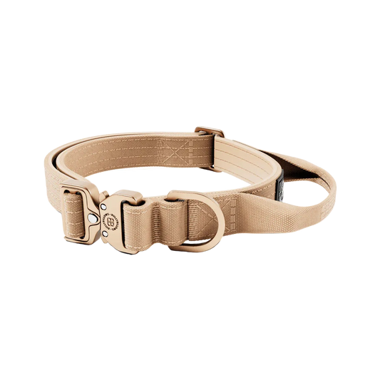 2.5cm Lighter Combat® Collar | Handle & Rated Clip - Tan x Tan
