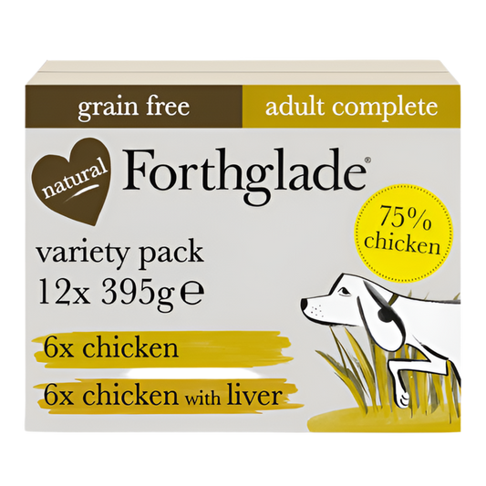 Forthglade Complete Grain Free Multi Case Chicken & Chicken with Liver 12x395g