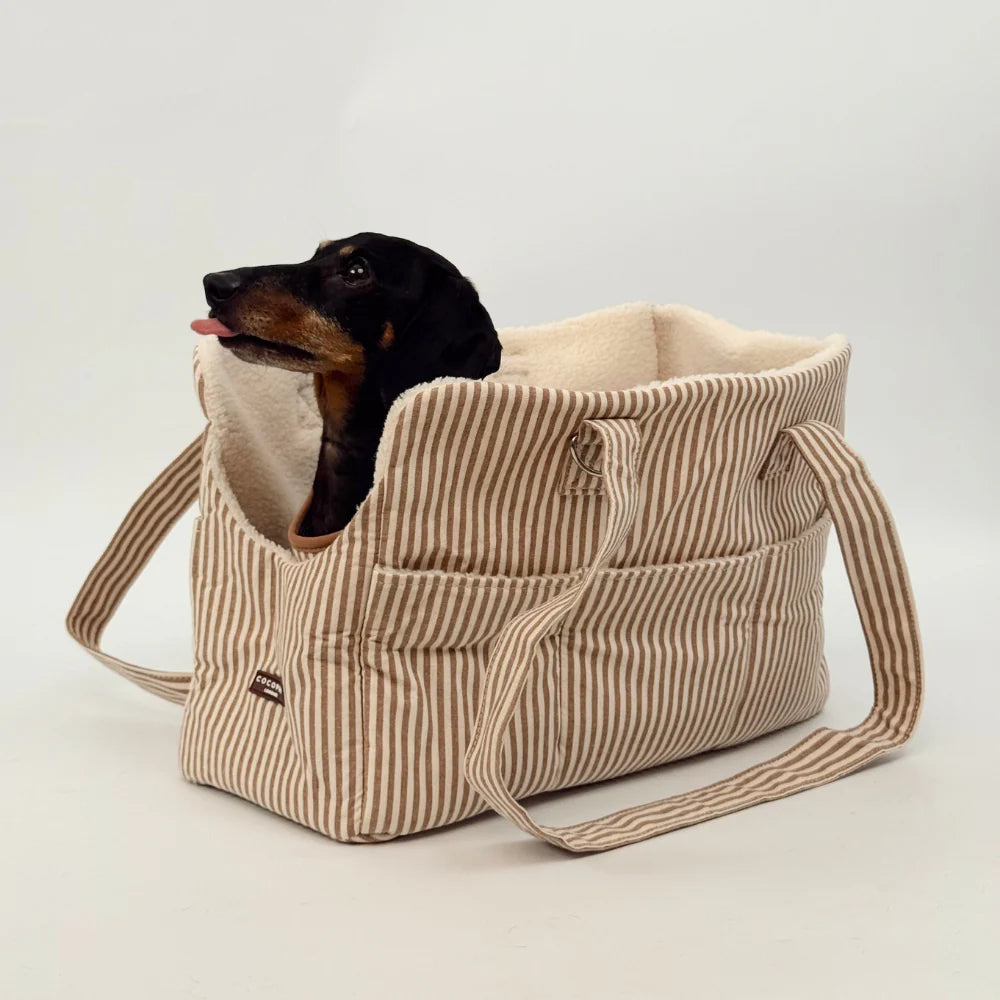 London Linen Stripes Dog Carrier