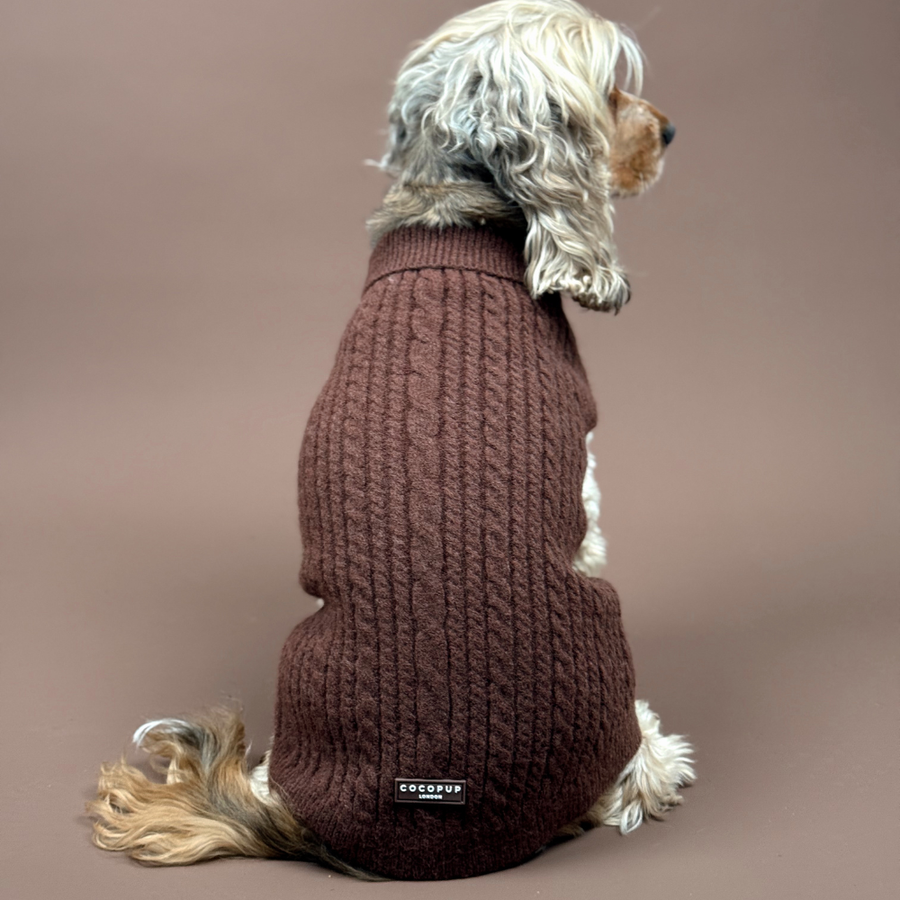 Cocopup Cable Knit Jumper Hot Coco