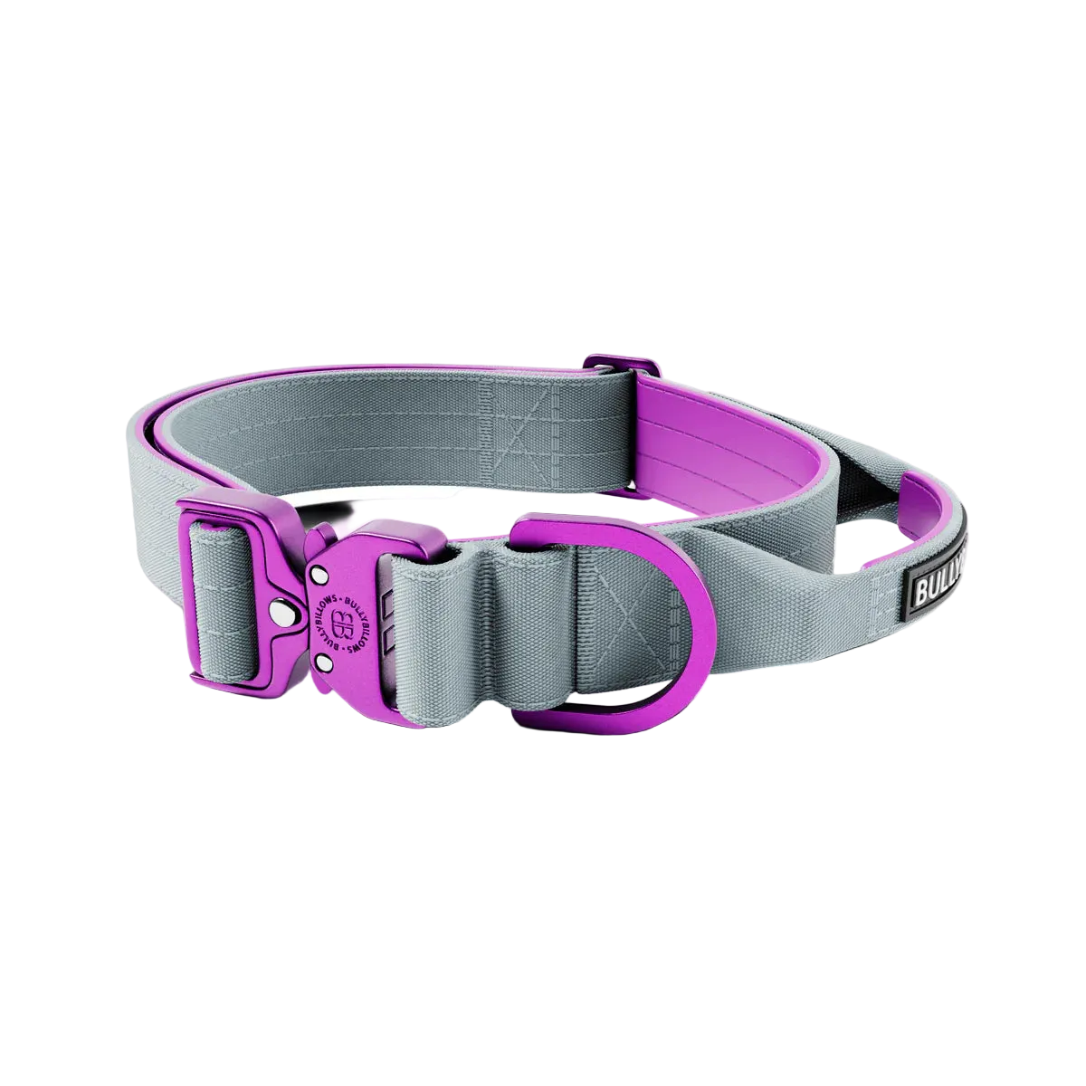 4cm LIGHTER Combat® Collar | With Handle Rated Clip - Purple & Metal Grey