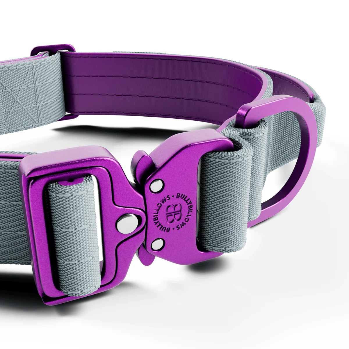 4cm LIGHTER Combat® Collar | With Handle Rated Clip - Purple & Metal Grey