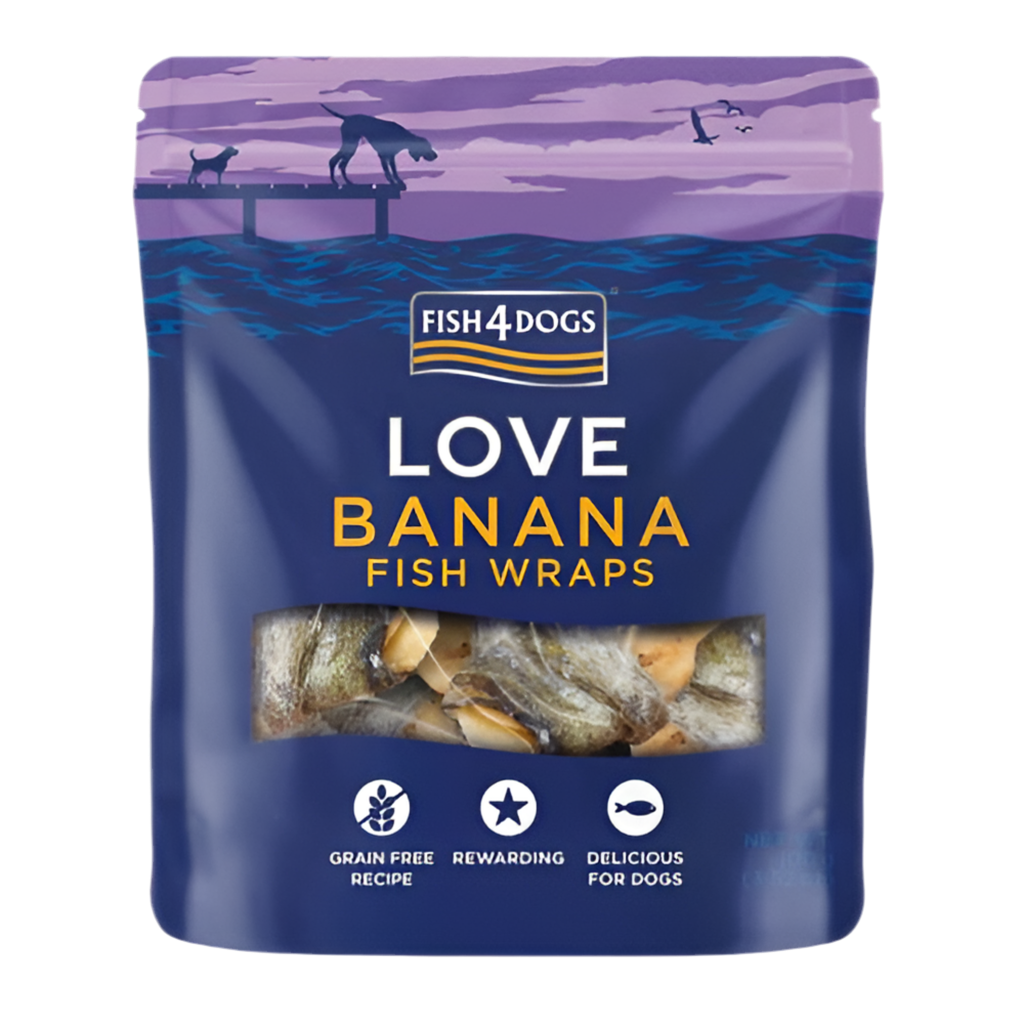 Fish4Dogs Love Banana Fish Wraps 100g