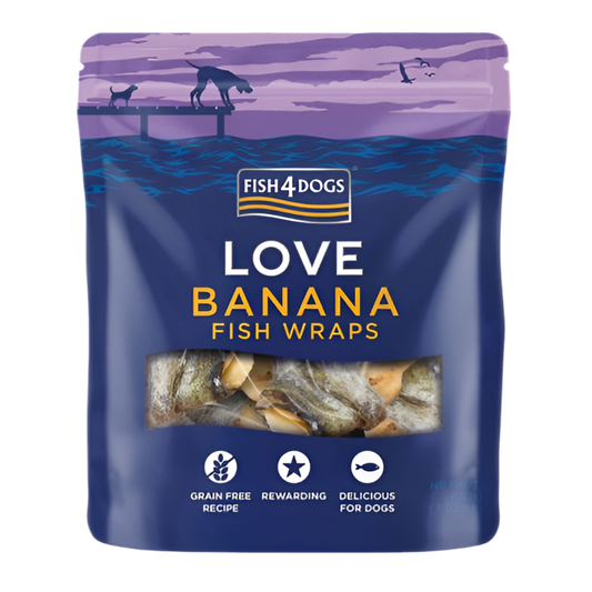 Fish4Dogs Love Banana Fish Wraps 100g