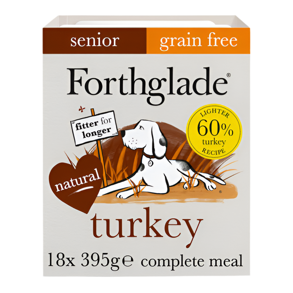 Forthglade Grain Free Turkey, Butternut Squash & Vegetables Complete Senior Wet Dog Food 395g