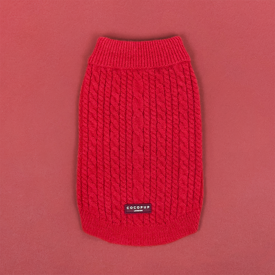 Cocopup Cable Knit Jumper Mulled Wine