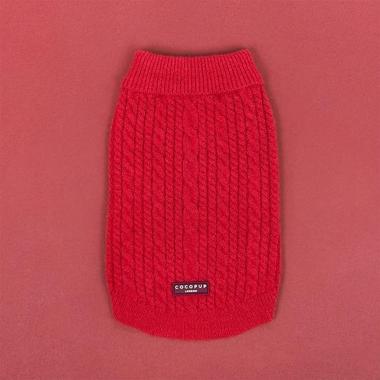 Cocopup Cable Knit Jumper Mulled Wine