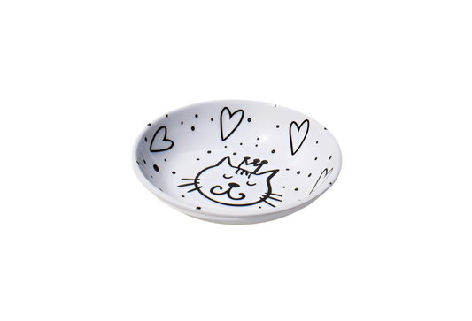 Tarhong Black and White Crown Pet Saucer 5.2"