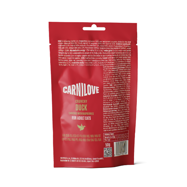 Carnilove Duck enriched with Raspberries Crunchy Cat Treat 50g