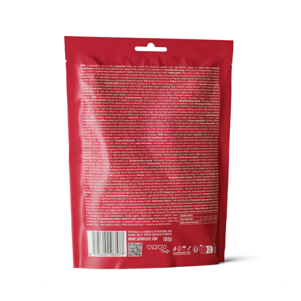 Carnilove Jerky Turkey & Venison Dog Treat 100g
