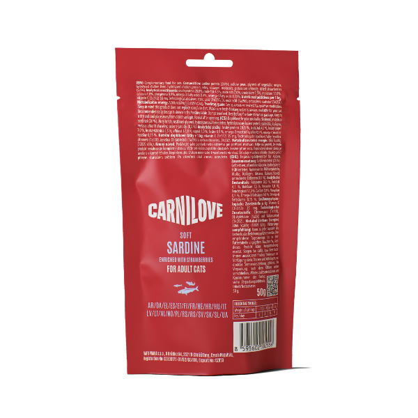 Carnilove Sardine enriched with Strawberry Soft Cat Treats 50g