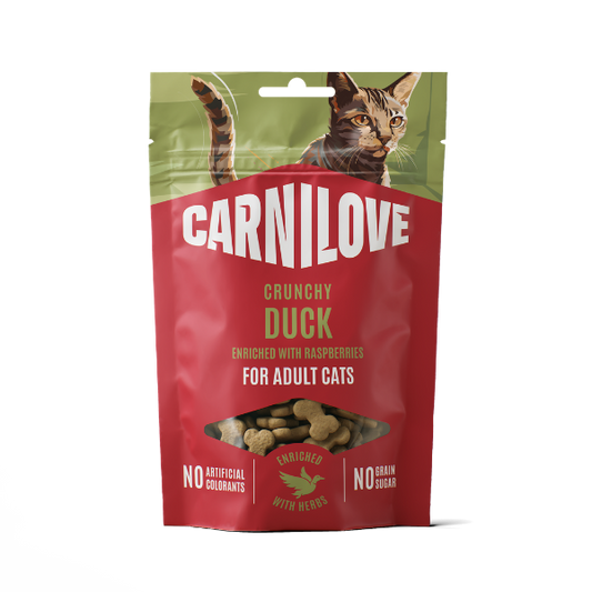 Duck enriched with Raspberries Crunchy Cat Treat 50g