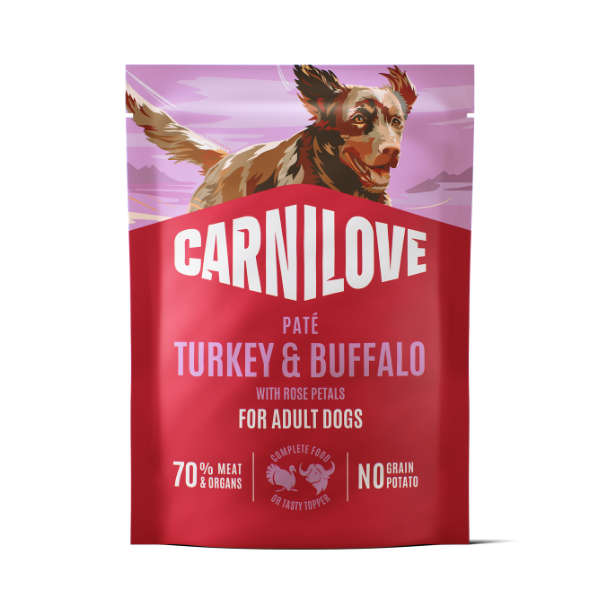 Turkey & Buffalo with Rose Petals Dog Food Pouch 300g