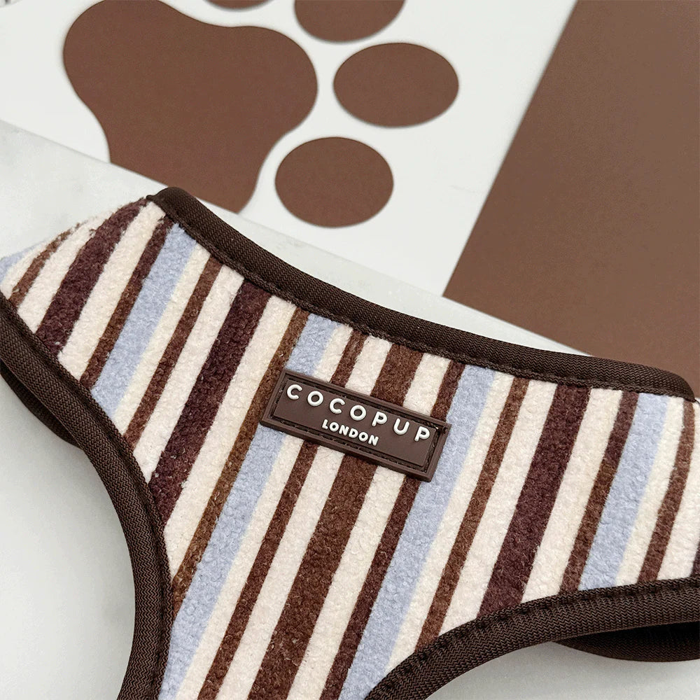 Brown & Blue Strips Adjustable Neck Harness