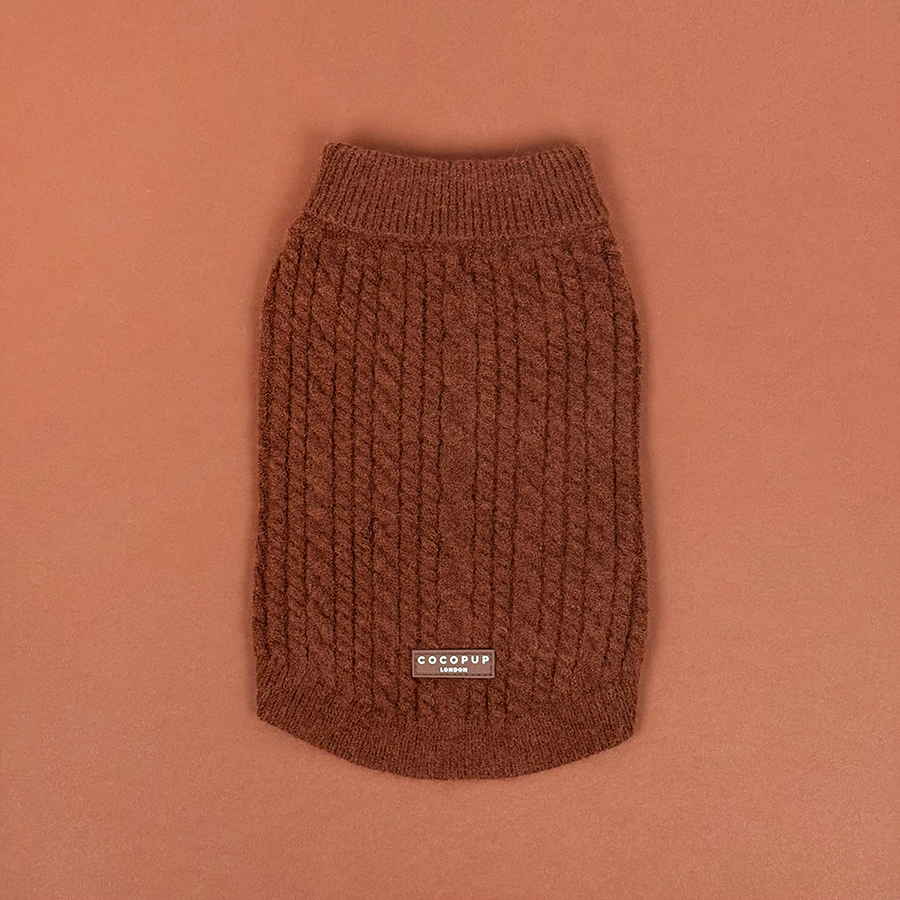 Cocopup Cable Knit Jumper Hot Coco