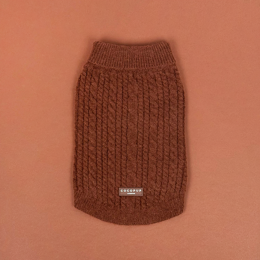Cocopup Cable Knit Jumper Hot Coco