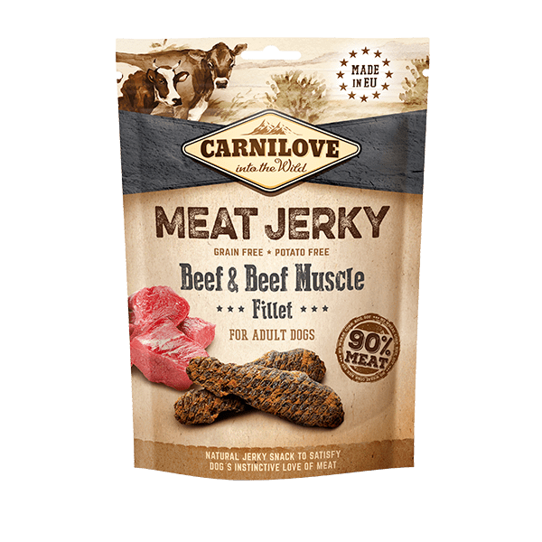 Carnilove Jerky Beef & Beef Muscle Fillet Treats 100g
