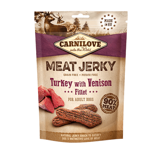Carnilove Jerky Turkey with Venison Fillet Treats 100g