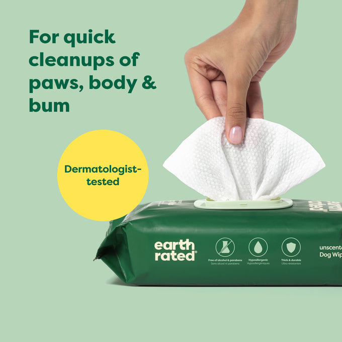 Earth Rated Pet Grooming Wipes 100pk Unscented