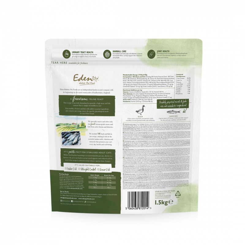 Eden Duck with Sardines Feline Feast 1.5kg