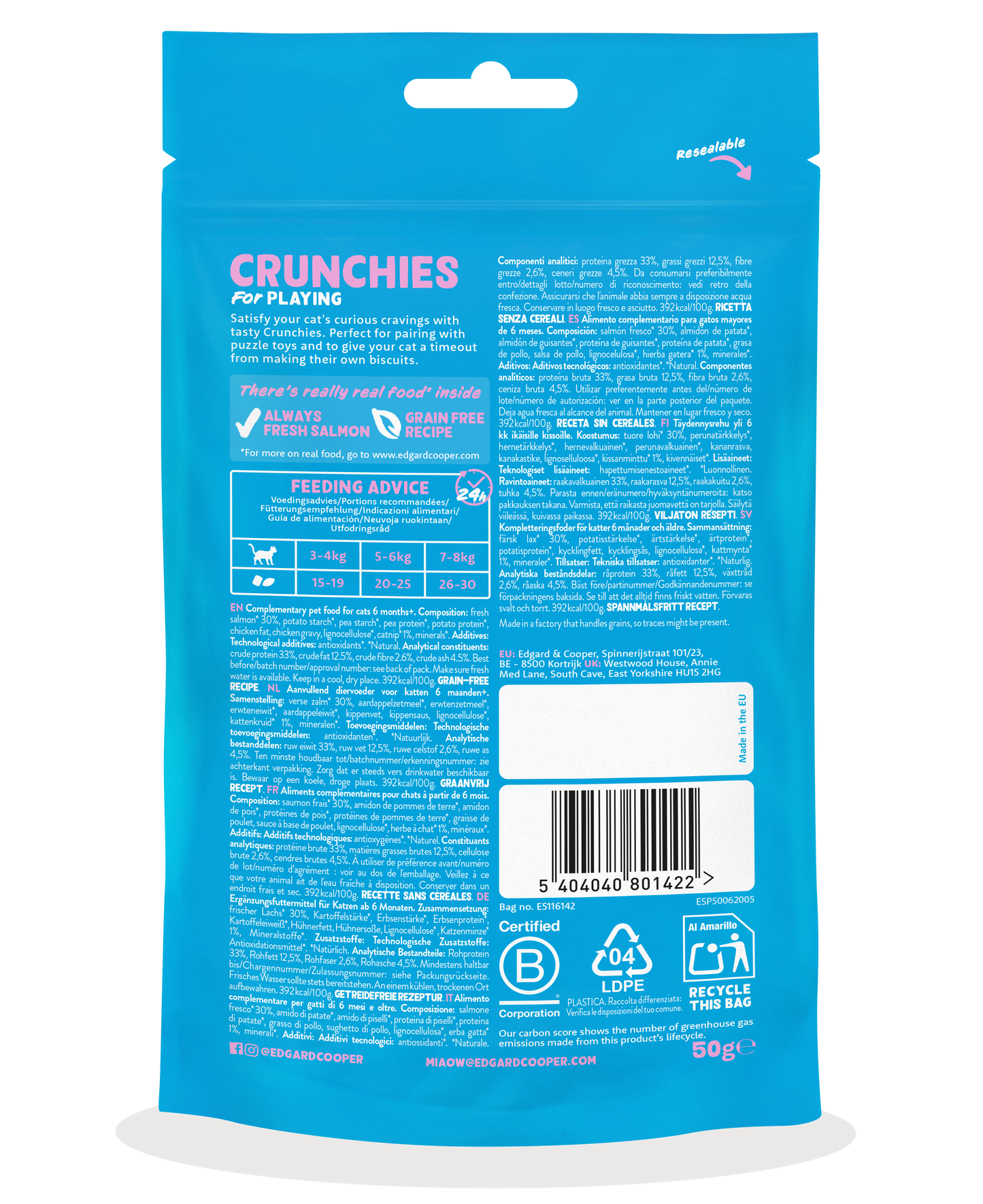 Edgard & Cooper Cat Crunchies Salmon Flavour 50g