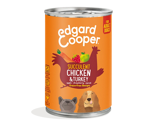 Edgard & Cooper Wet Tin for Dogs in Chicken & Turkey 400g