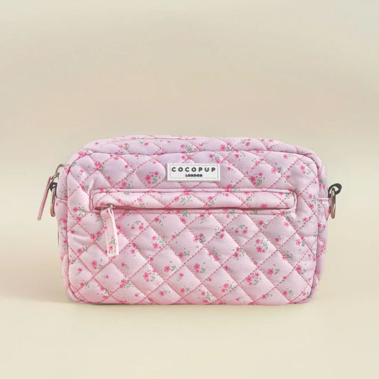 Dog Walking Bag - Quilted Ditsy Floral Pink