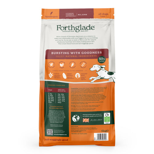 Forthglade Lightly Baked Dry Grain Free Turkey