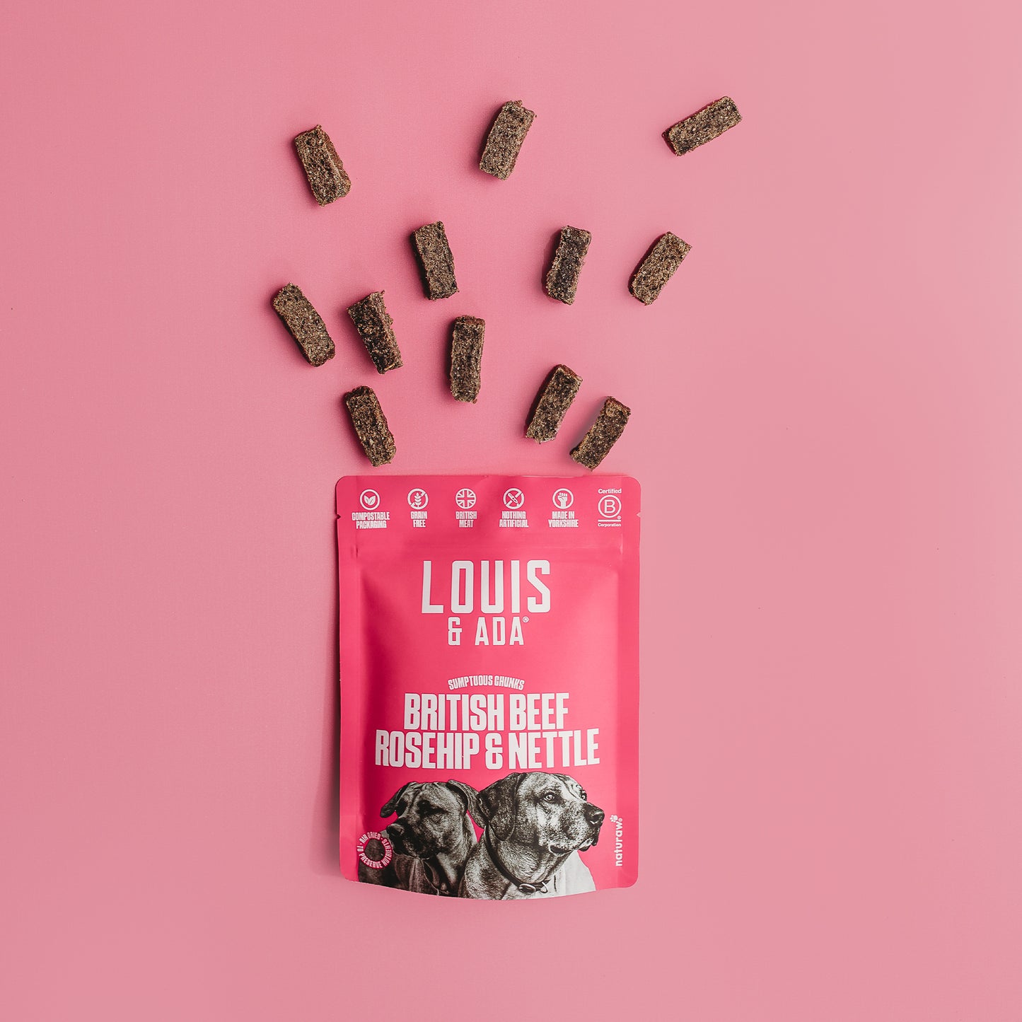 Louis & Ada Beef, Rosehip & Nettle Treats 90g