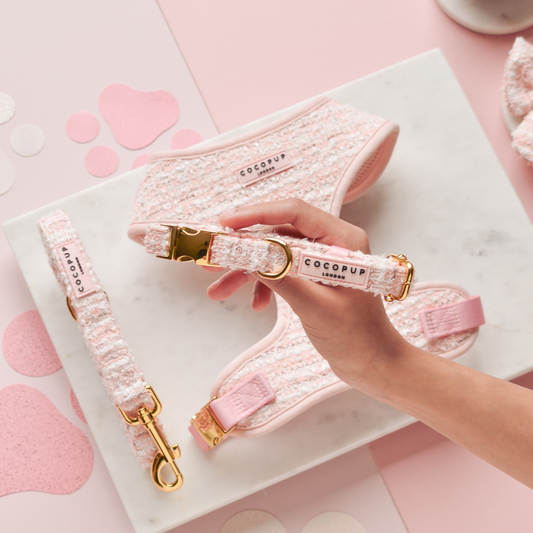 Pink Textured Tweed Collar