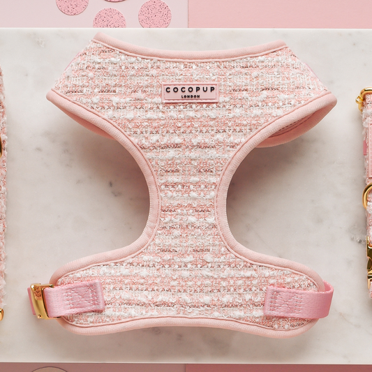 Pink Textured Tweed Harness