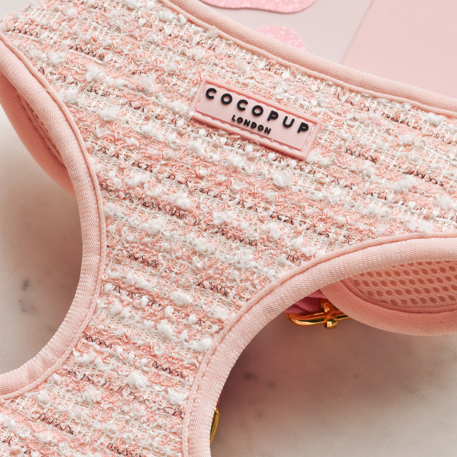 Pink Textured Tweed Harness
