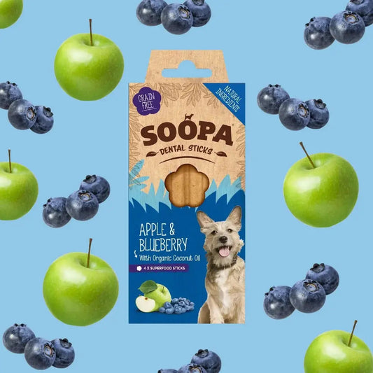 Soopa Apple & Blueberry Dental Sticks 100g